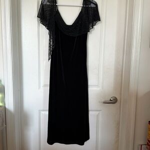 Velour and beaded formal dress